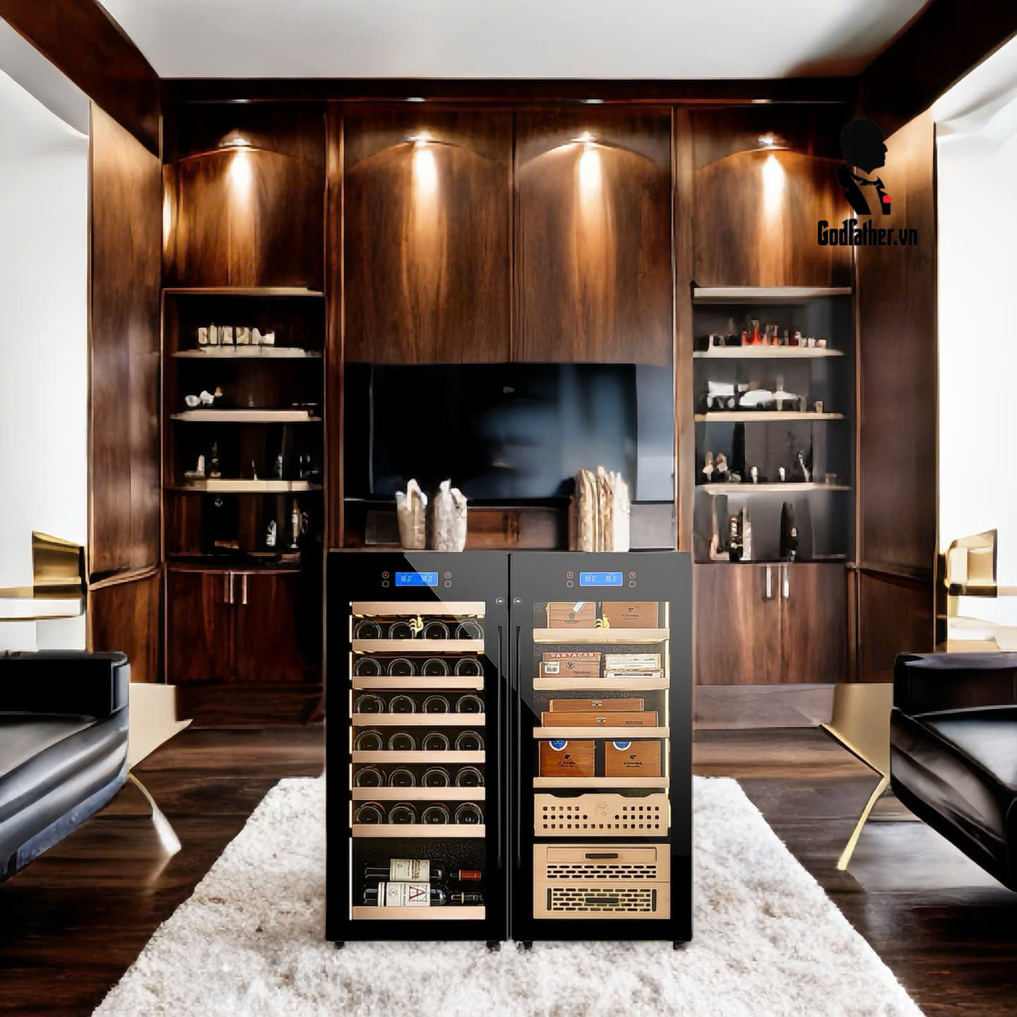 Tủ cigar rượu vang Golden Fire GF 298