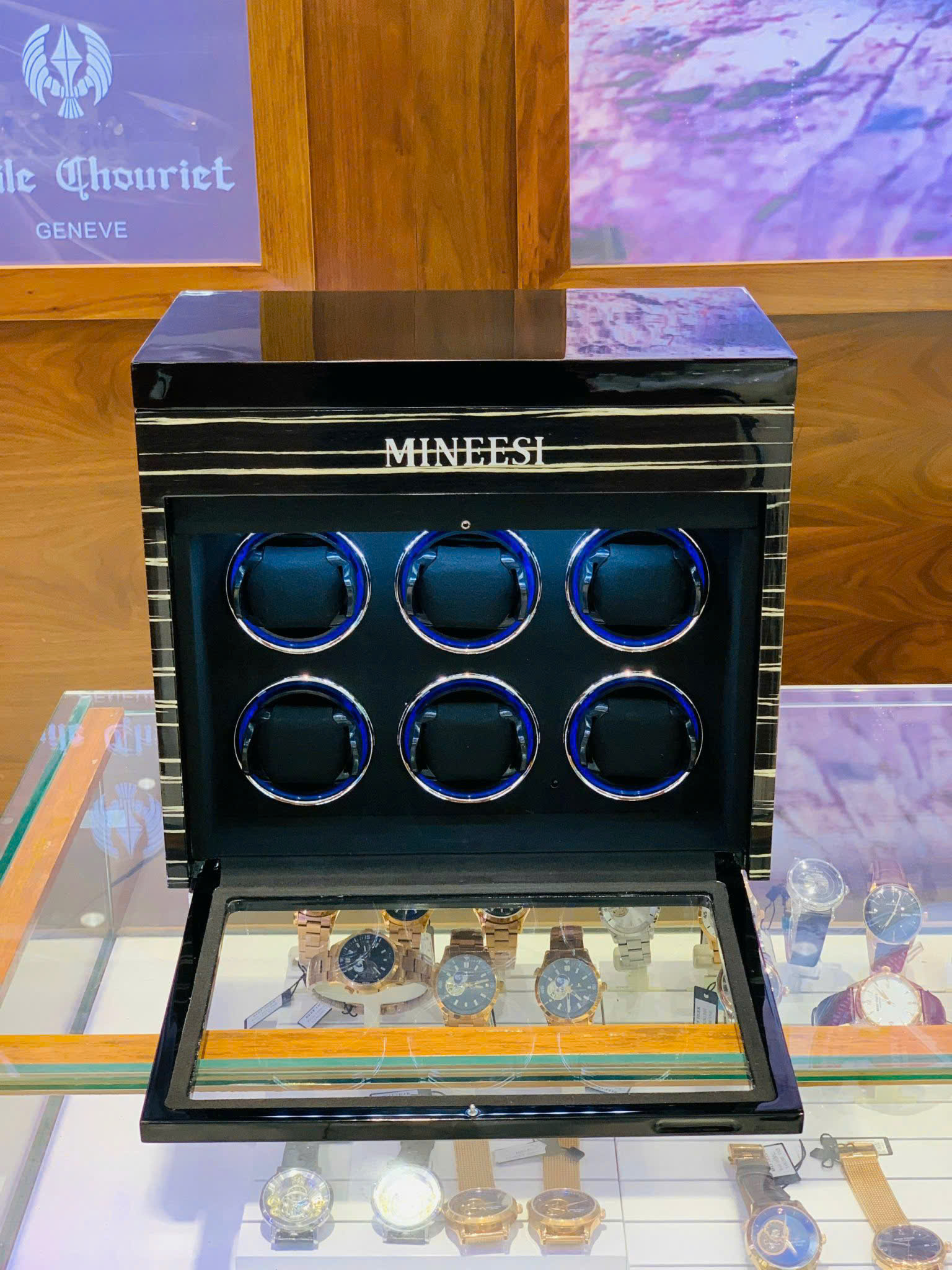 Hộp xoay đồng hồ Mineesi 6 xoay + 6 ngăn tĩnh